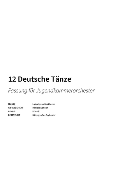 12 Deutsche Tänze - Title Page