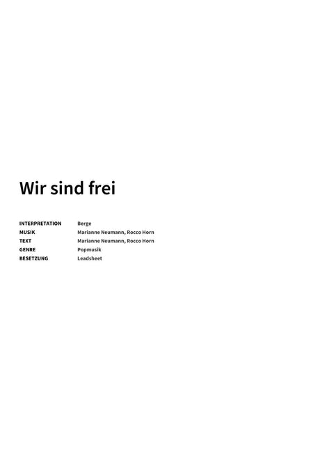 Wir sind frei - Title Page