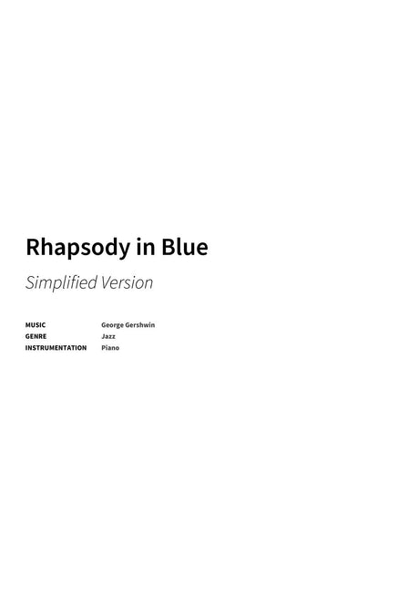 Rhapsody in Blue - Title Page