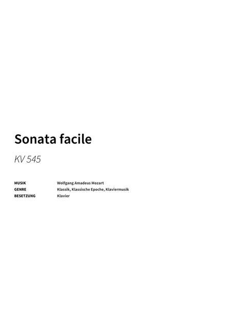 Sonata facile - Title Page