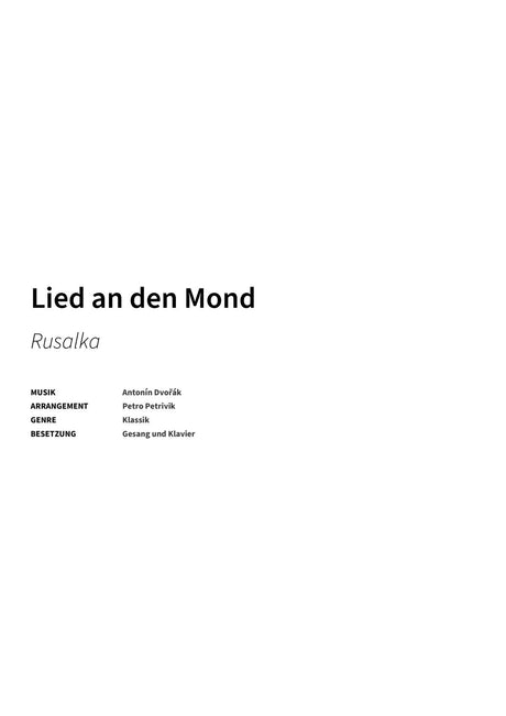 Lied an den Mond - Title Page