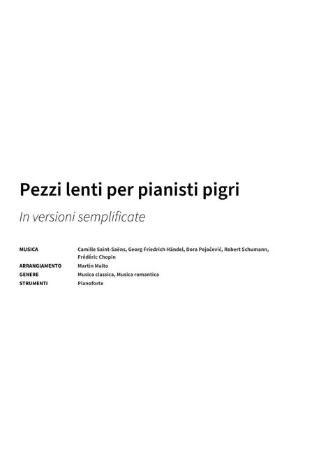 Pezzi lenti per pianisti pigri - Title Page