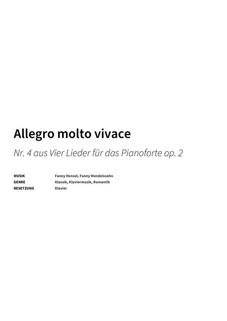 Allegro molto vivace - Title Page