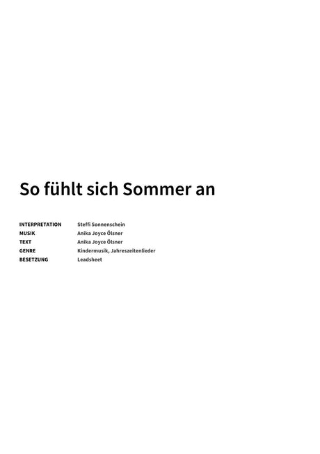 So fühlt sich Sommer an - Title Page