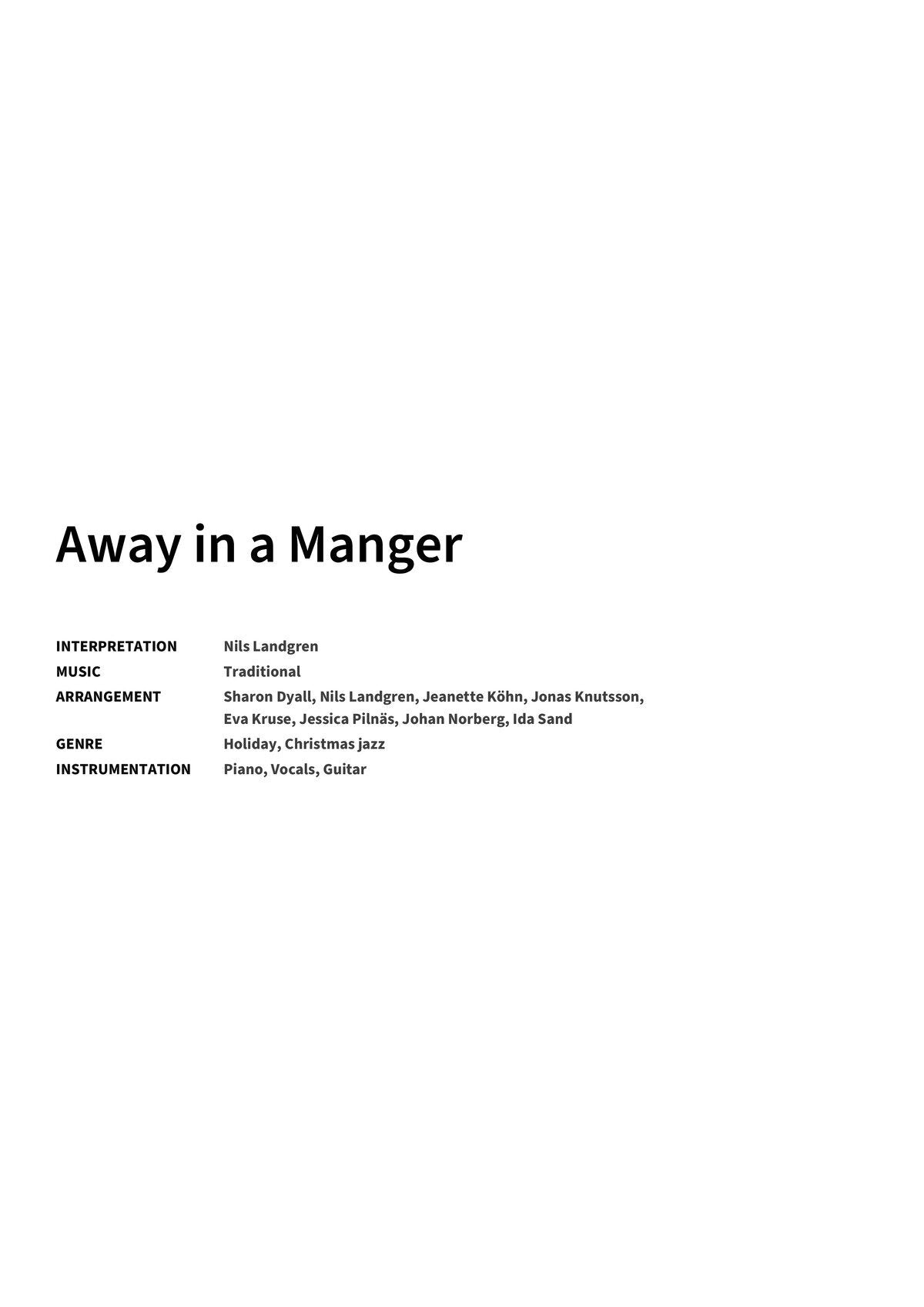 Away in a Manger - Title Page