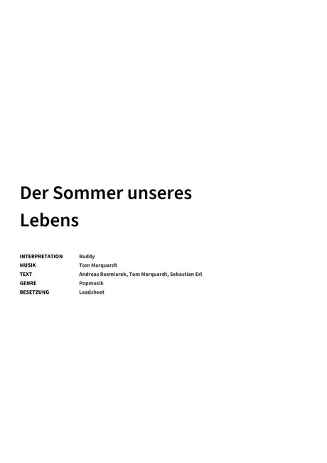 Der Sommer unseres Lebens - Title Page