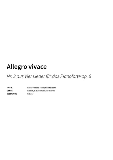 Allegro vivace - Title Page