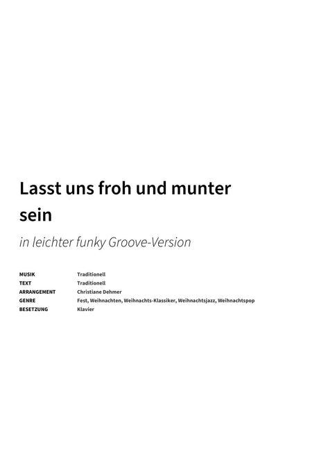 Lasst uns froh und munter sein - Title Page