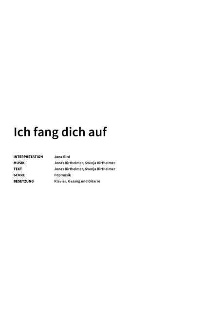 Ich fang dich auf - Title Page