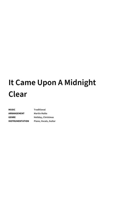 It Came Upon A Midnight Clear - Title Page