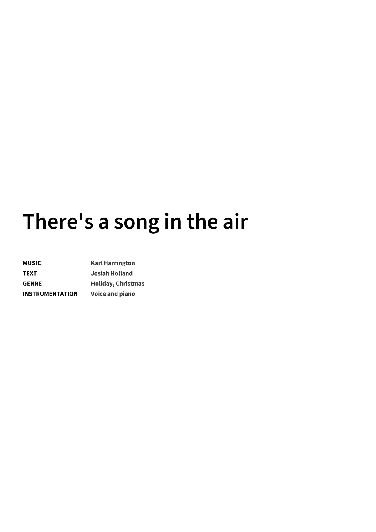 There's a song in the air - Title Page