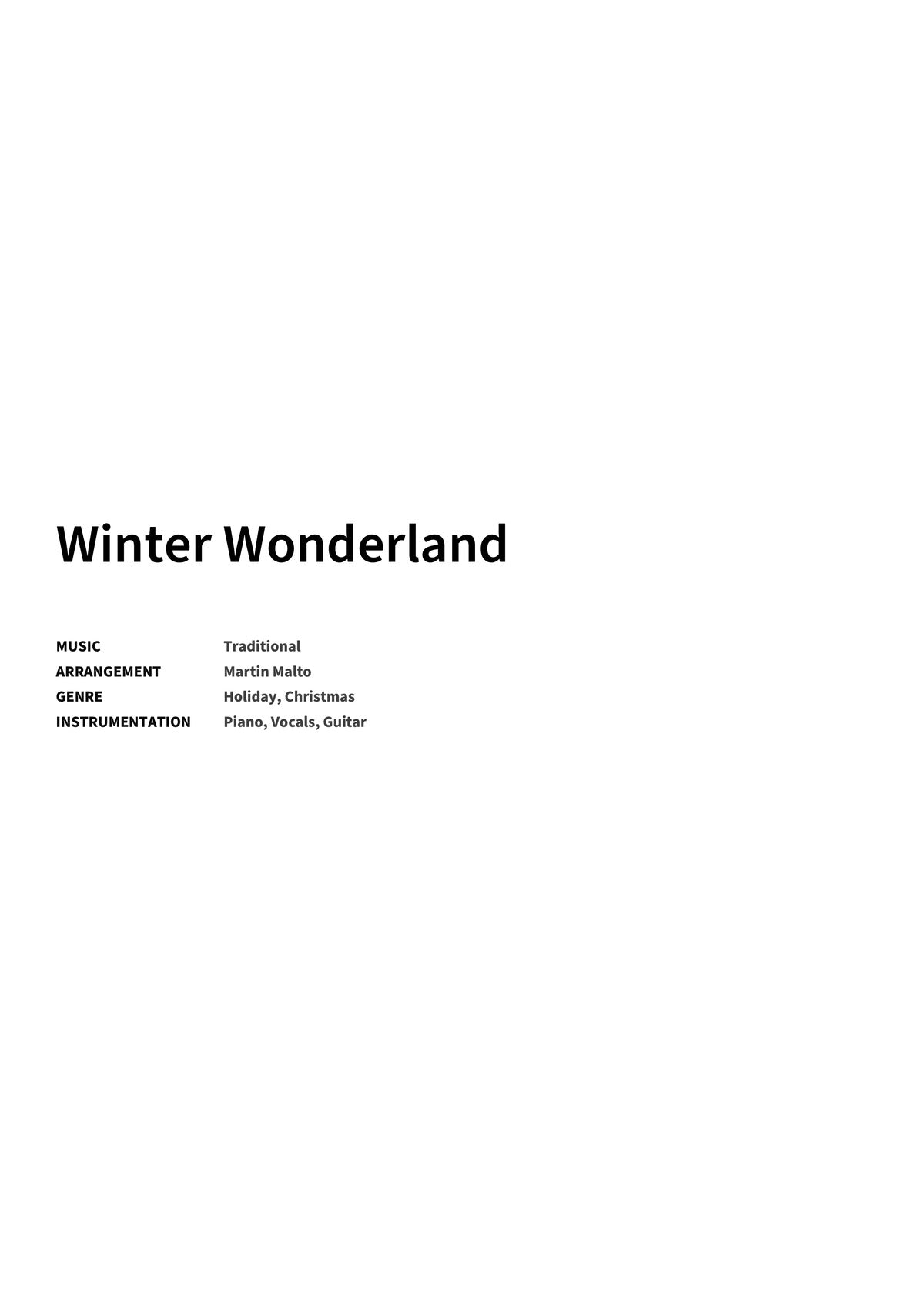 Winter Wonderland - Title Page