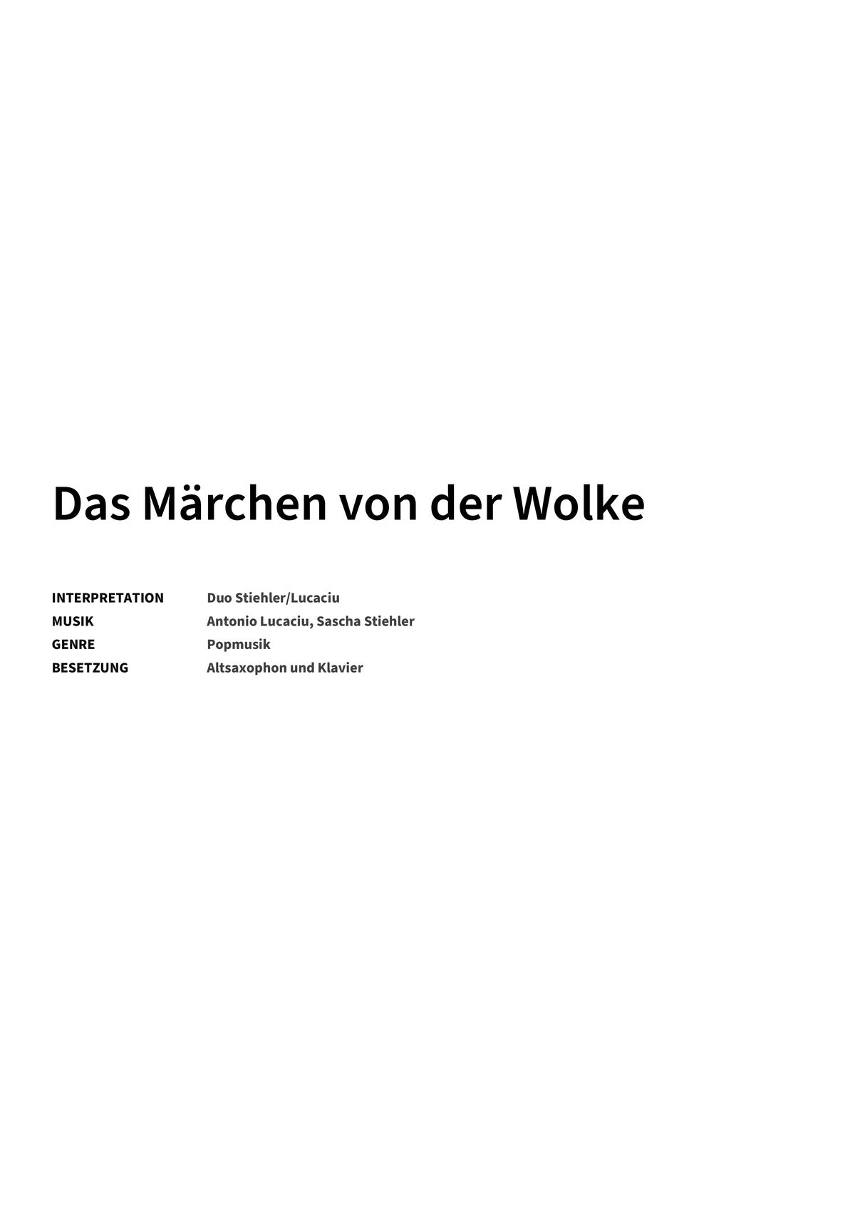 Das Märchen von der Wolke - Title Page
