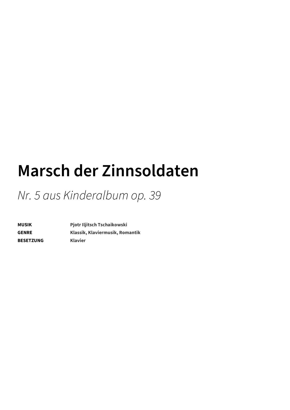 Marsch der Zinnsoldaten - Title Page