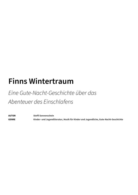 Finns Wintertraum - Title Page