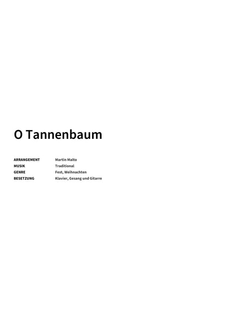 O Tannenbaum - Title Page