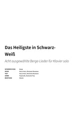 Das Heiligste in Schwarz-Weiß - Title Page