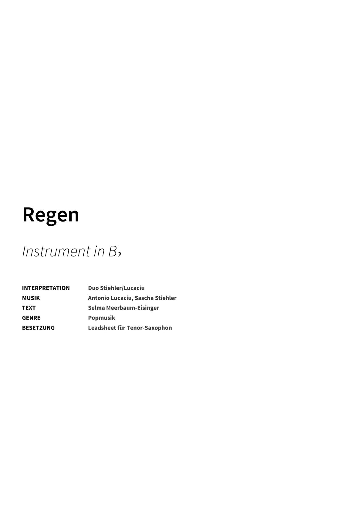 Regen - Title Page