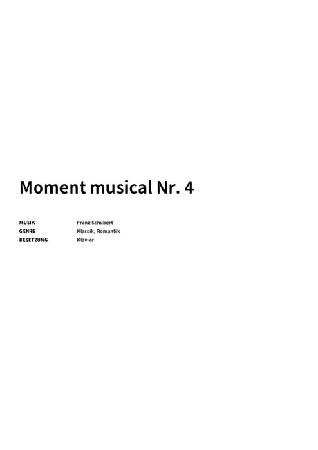Moment musical Nr. 4 - Title Page