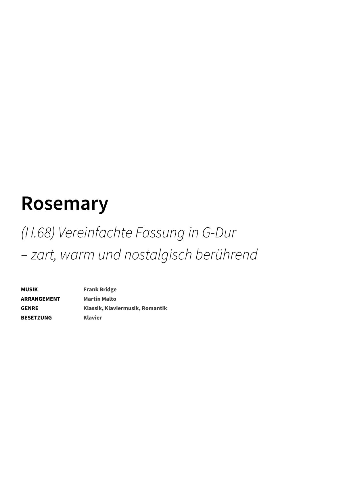 Rosemary - Title Page