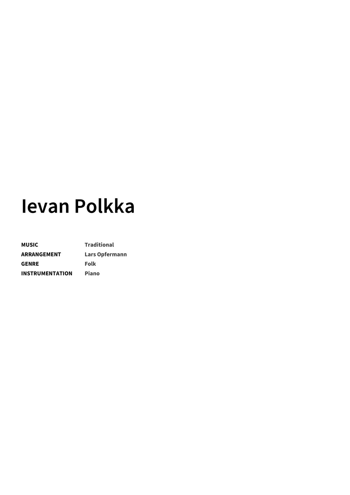 Ievan Polkka - Title Page