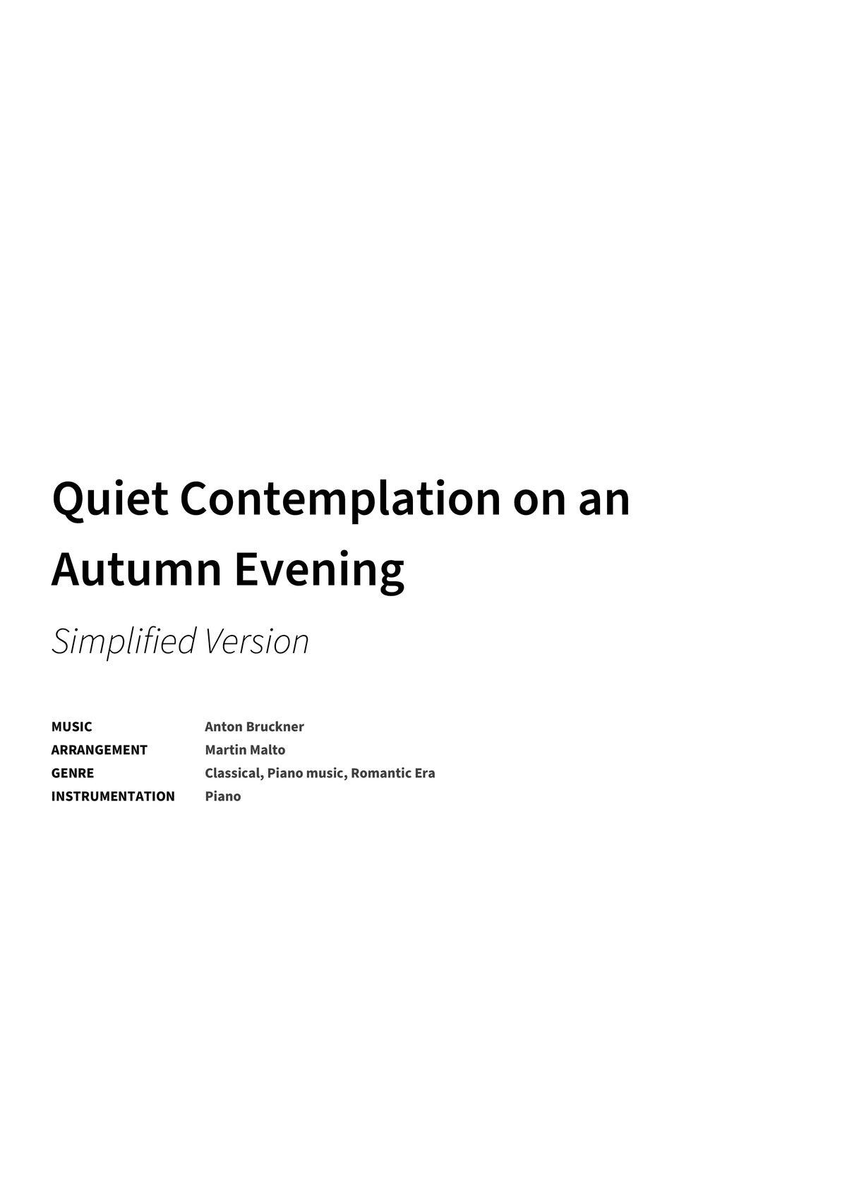 Quiet Contemplation on an Autumn Evening - Title Page