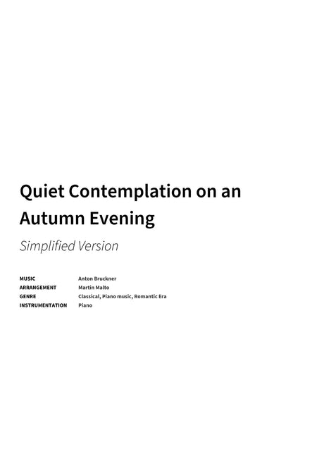 Quiet Contemplation on an Autumn Evening - Title Page