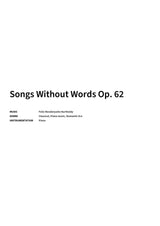Songs Without Words Op. 62 - Title Page