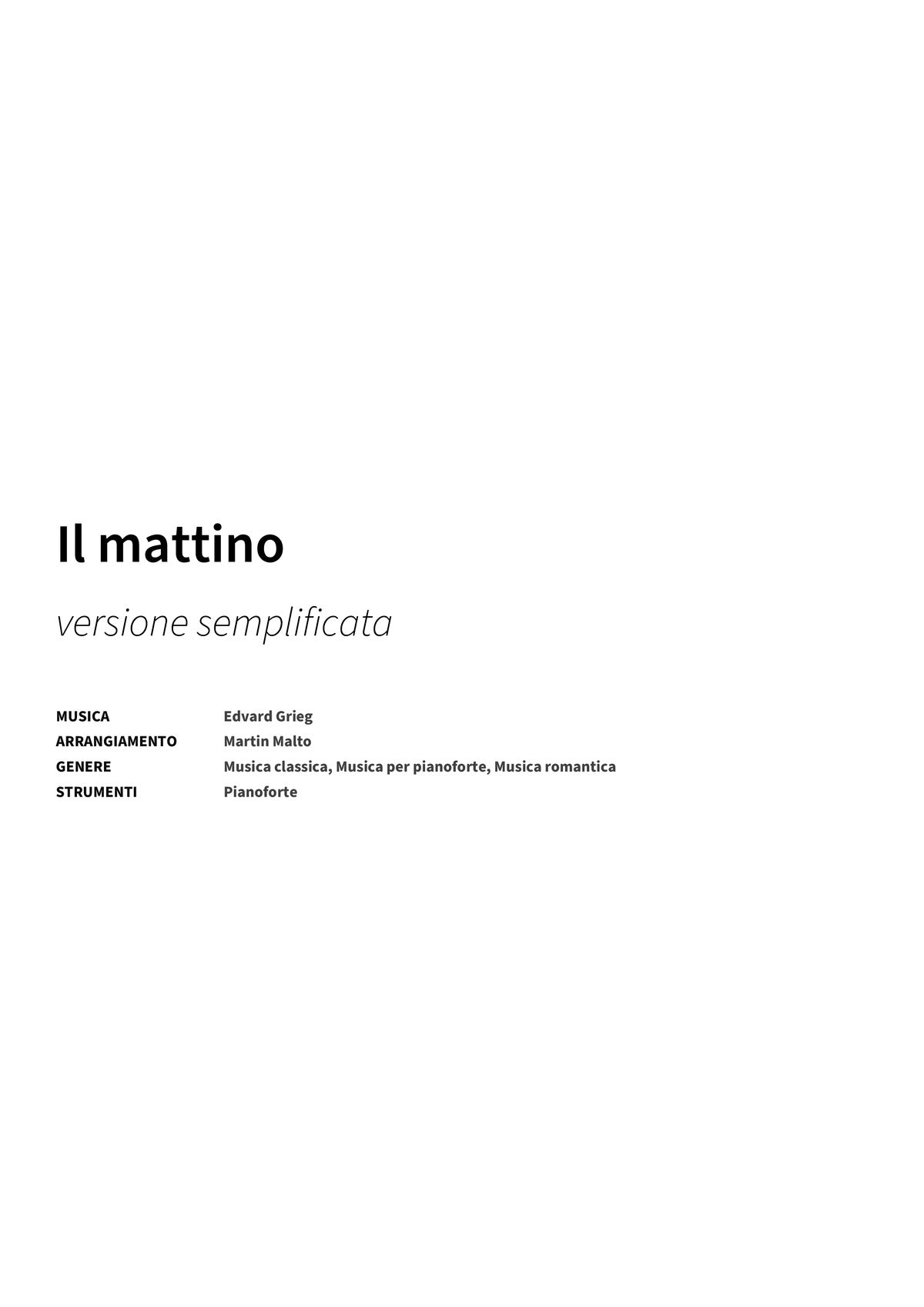 Il mattino - Title Page