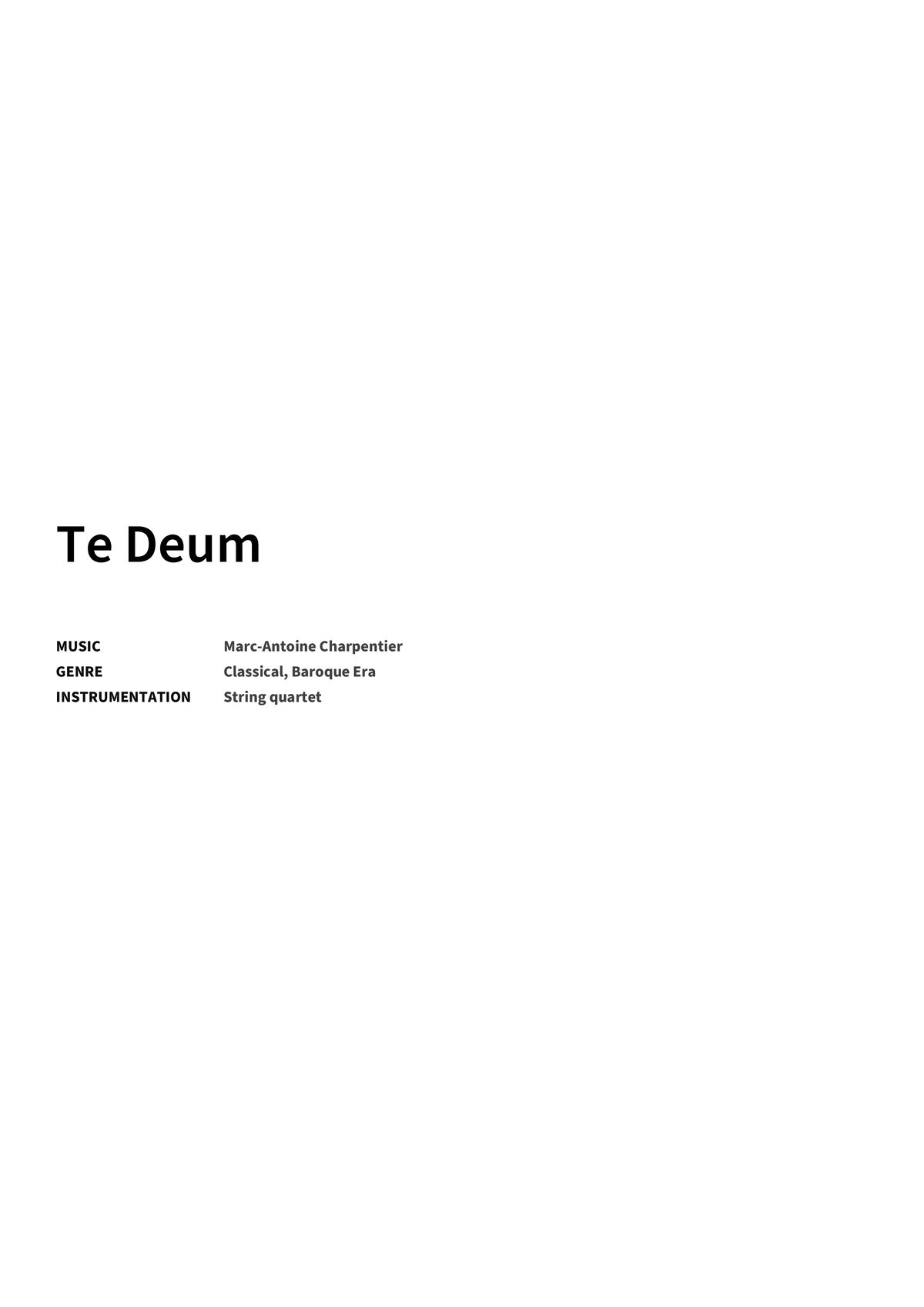 Te Deum - Title Page