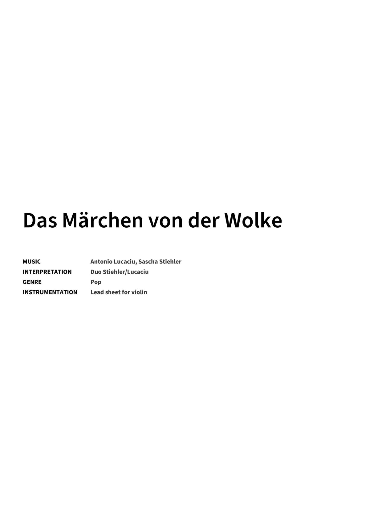 Das Märchen von der Wolke - Title Page