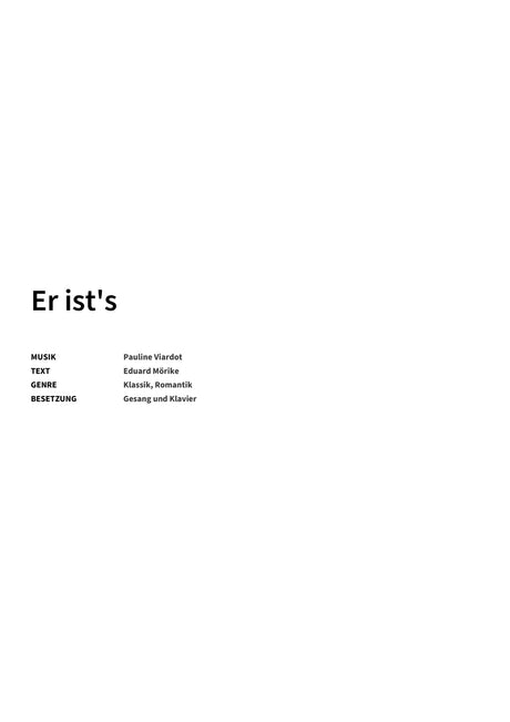 Er ist's - Title Page