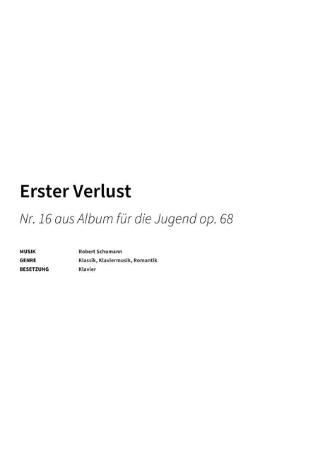Erster Verlust - Title Page