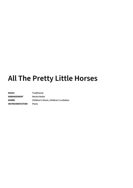 All The Pretty Little Horses - Title Page