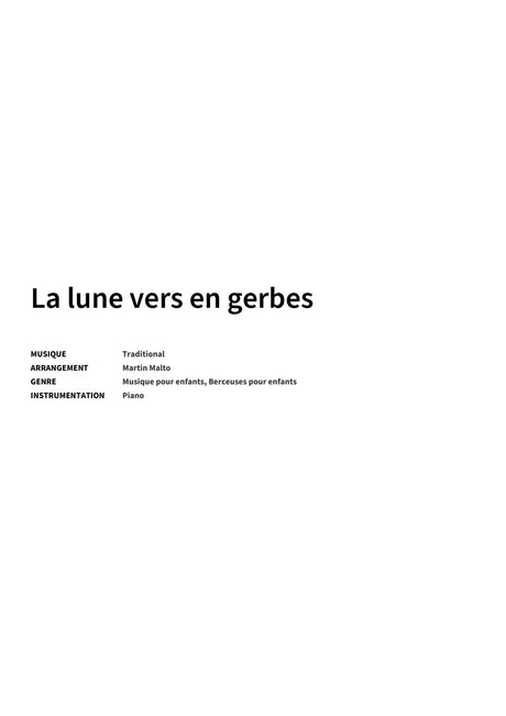 La lune vers en gerbes - Title Page