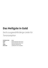 Das Heiligste in Gold - Title Page