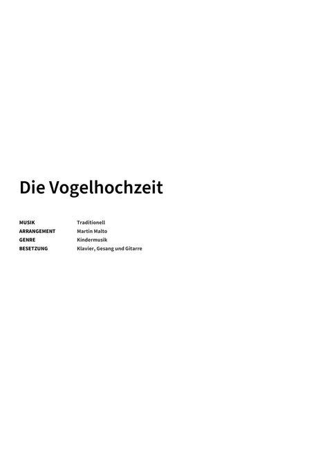 Die Vogelhochzeit - Title Page