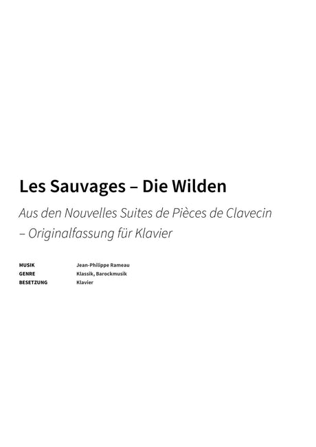 Les Sauvages – Die Wilden - Title Page