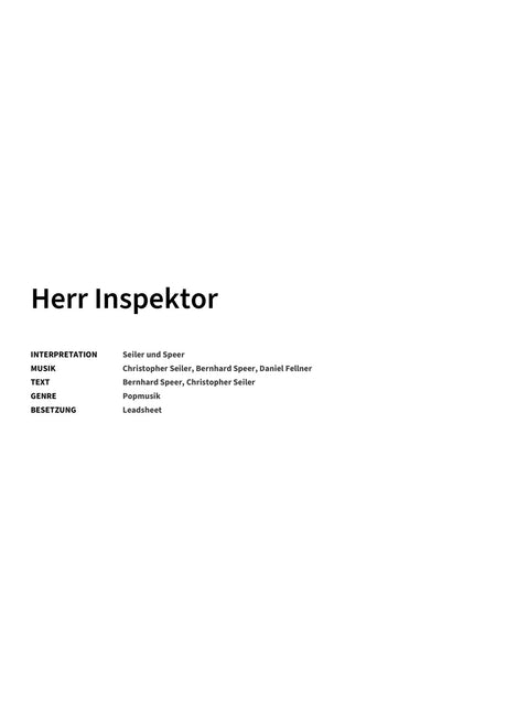 Herr Inspektor - Title Page