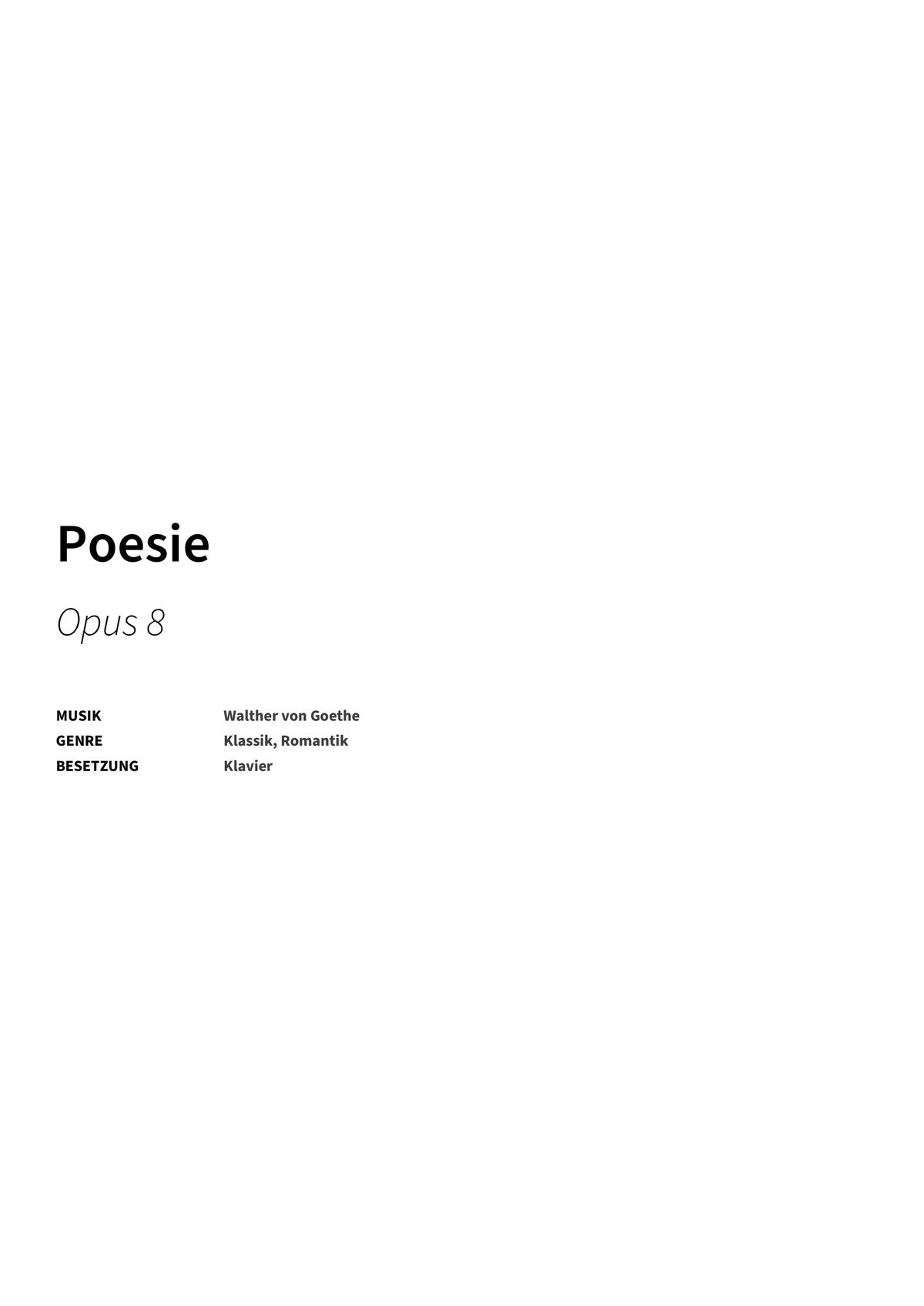 Poesie - Title Page