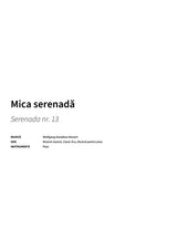 Mica serenadă - Title Page