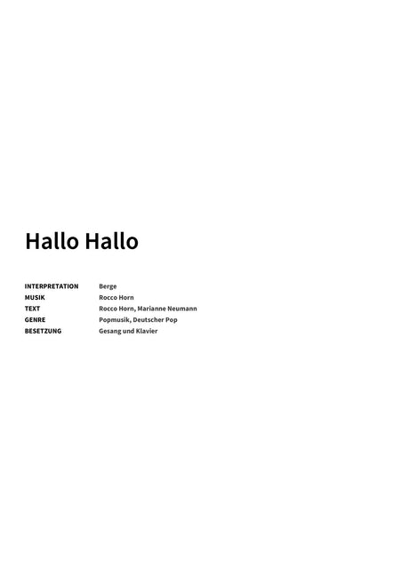 Hallo Hallo - Title Page