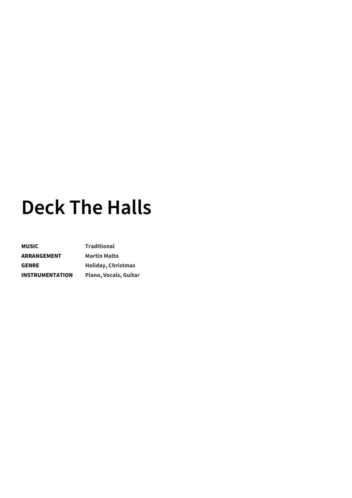 Deck The Halls - Title Page