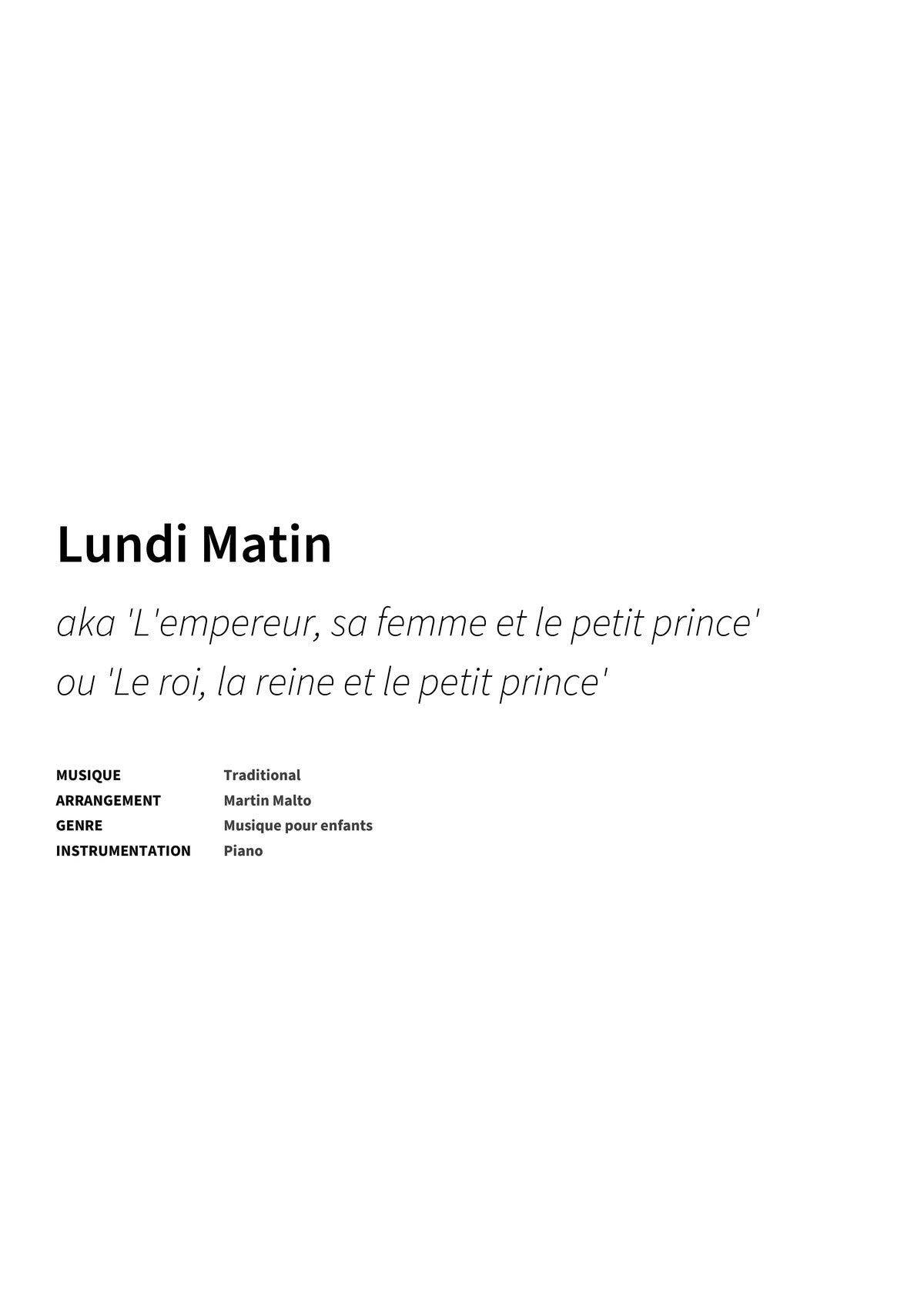 Lundi Matin - Title Page