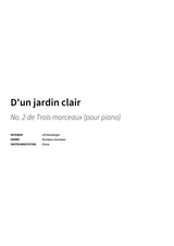 D'un jardin clair - Title Page