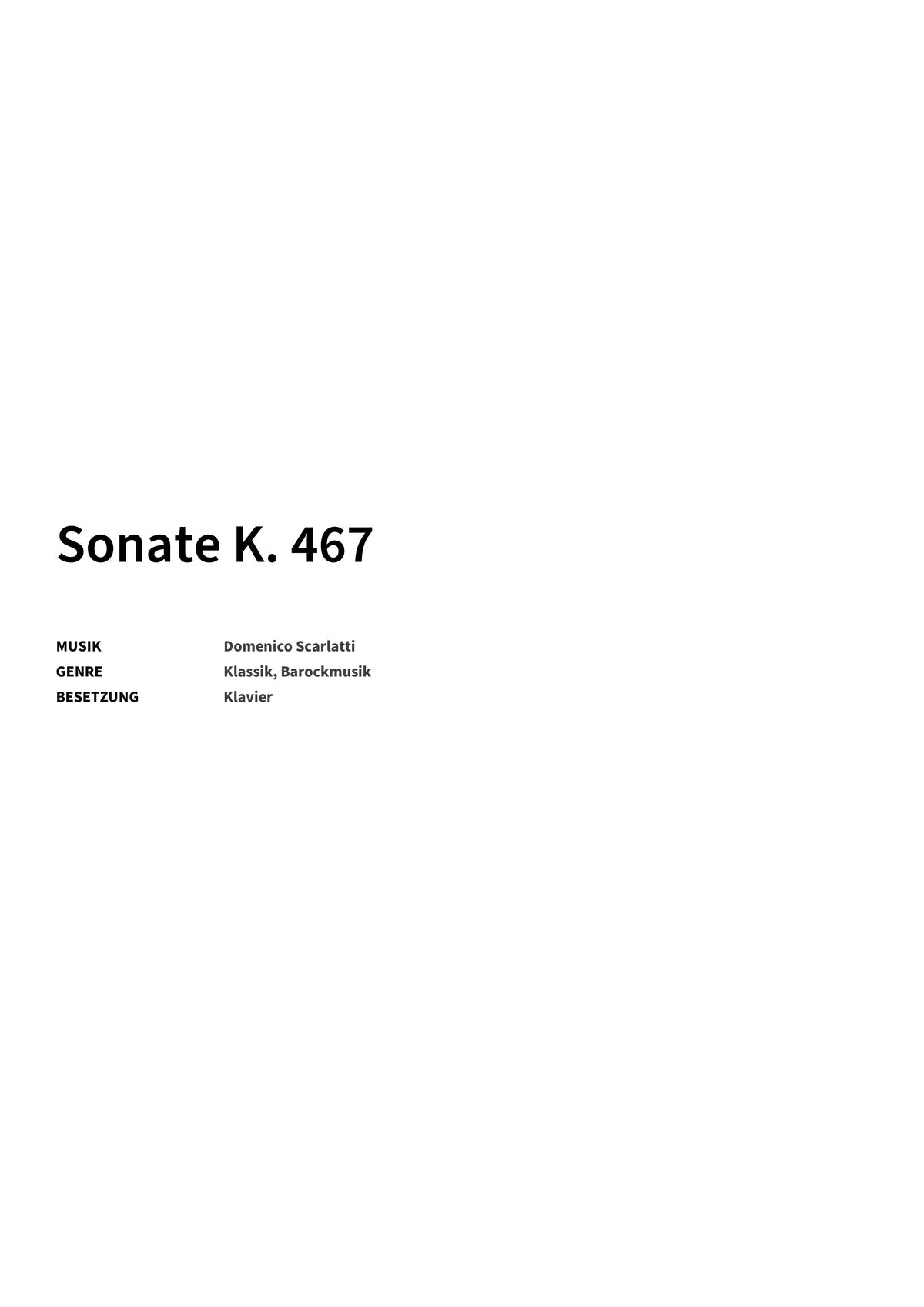 Sonate K. 467 - Title Page
