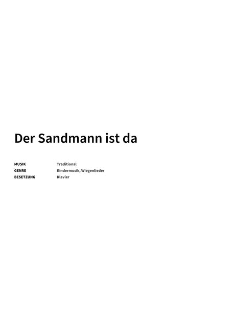 Der Sandmann ist da - Title Page
