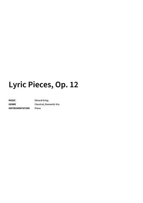 Lyric Pieces, Op. 12 - Title Page