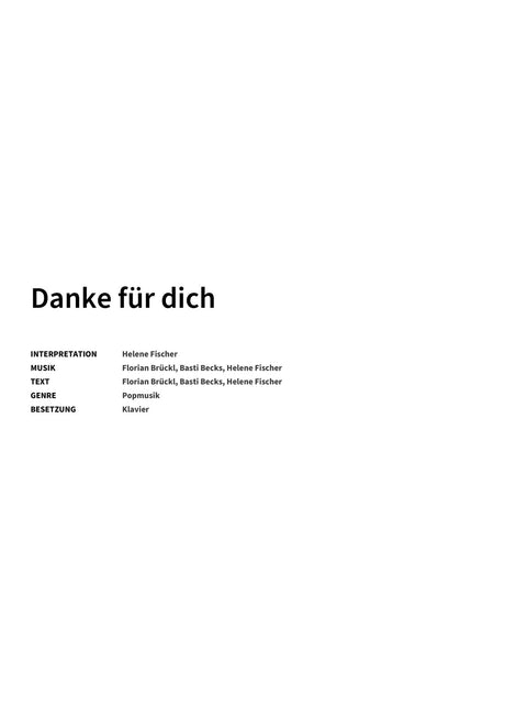 Danke für dich - Title Page