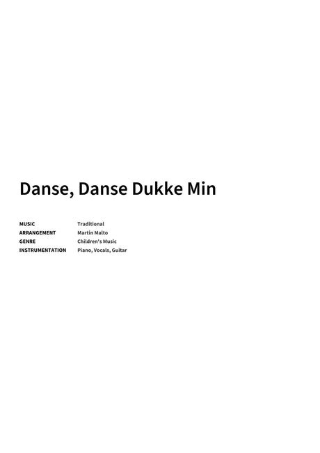 Danse, Danse Dukke Min - Title Page